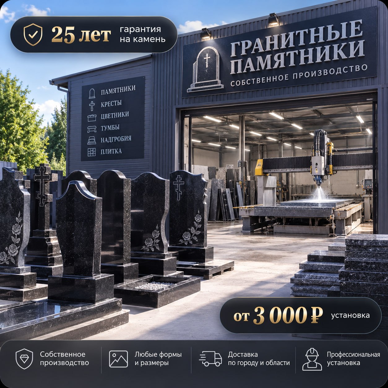 Гранитная мастерская — памятники в Брянске